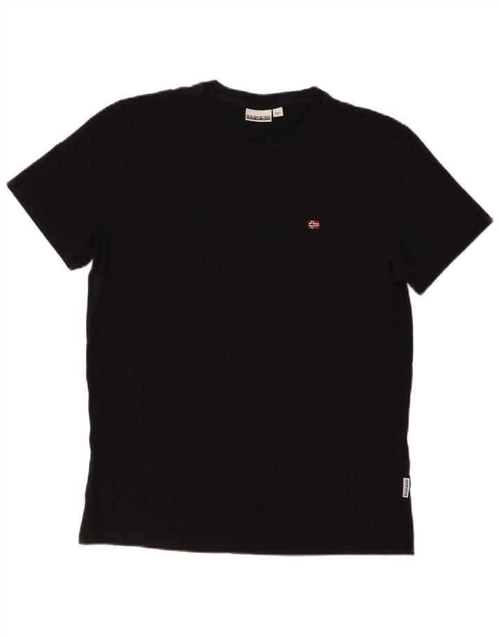 T-shirt da uomo Napapijri Top in cotone nero medio