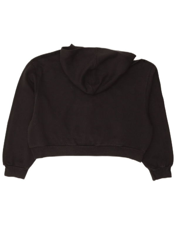 Felpa con cappuccio oversize corta da donna Adidas UK 8 piccola nera
