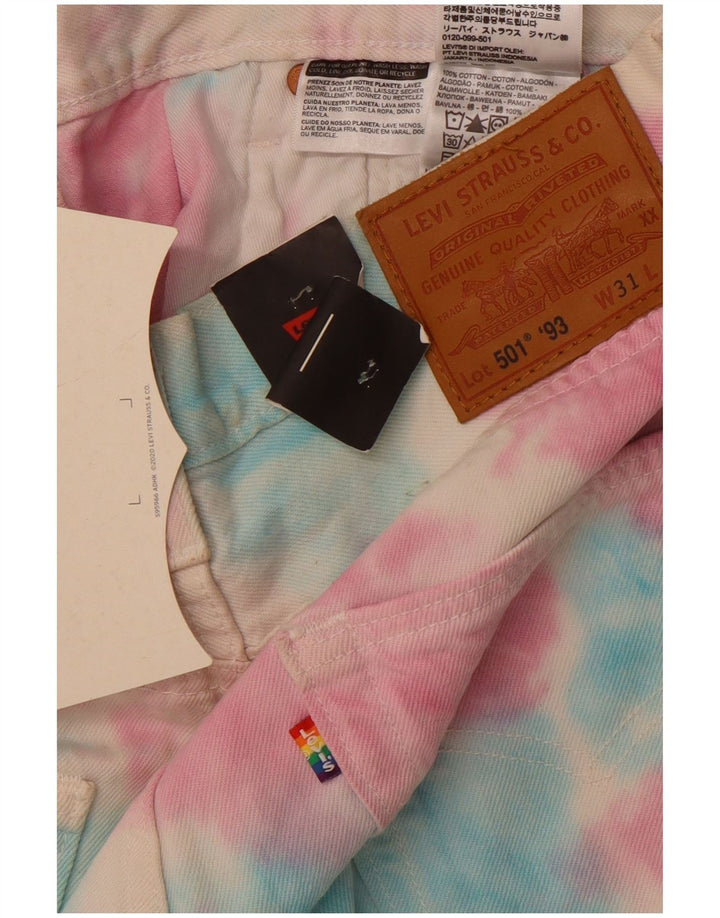 LEVI'S Pantaloncini di jeans 501 da uomo W32 Cotone tie dye medio multicolore