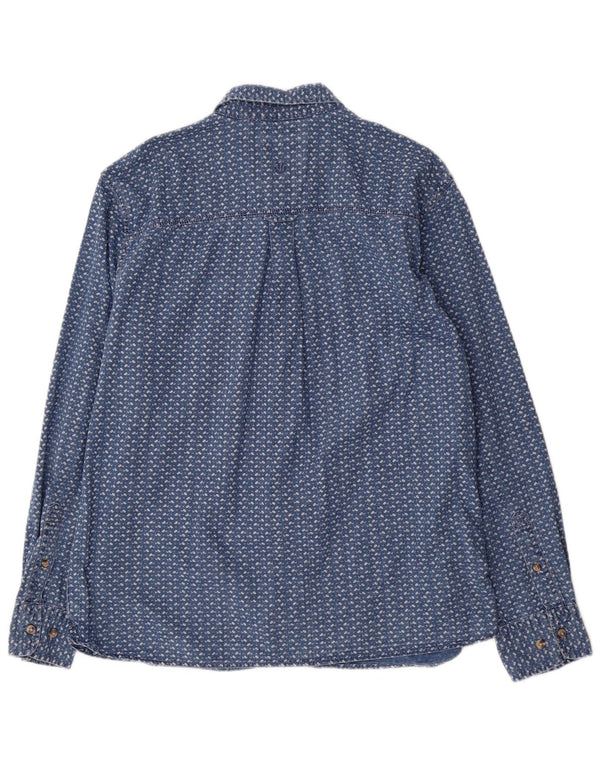 Camicia da uomo vestibilità regolare Fat Face XL in cotone a quadri blu