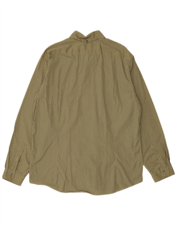 Camicia da uomo Lacoste taglia 44 XL in cotone a quadri gialli