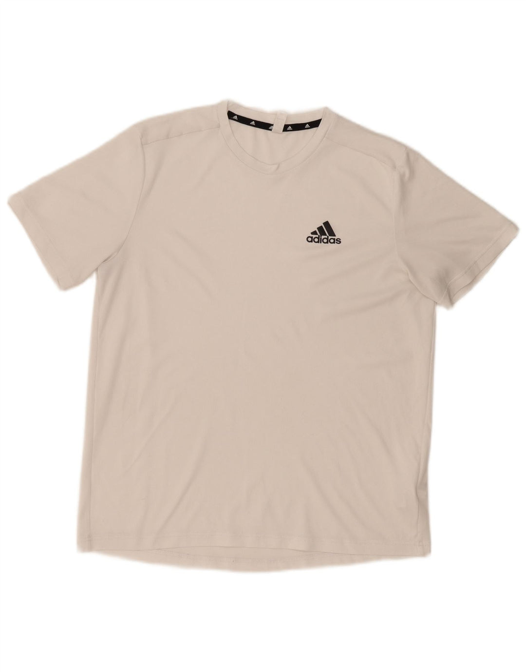 T-shirt Adidas Aeroready da uomo Top in poliestere bianco medio