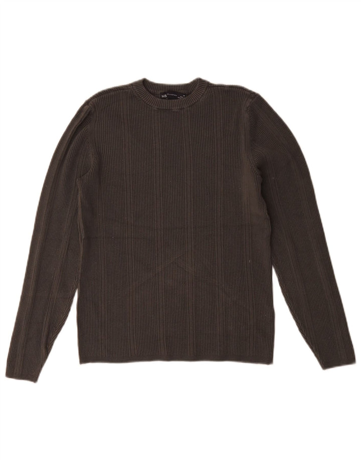Marks & Spencer Top da donna a maniche lunghe UK 14 Viscosa grigio medio