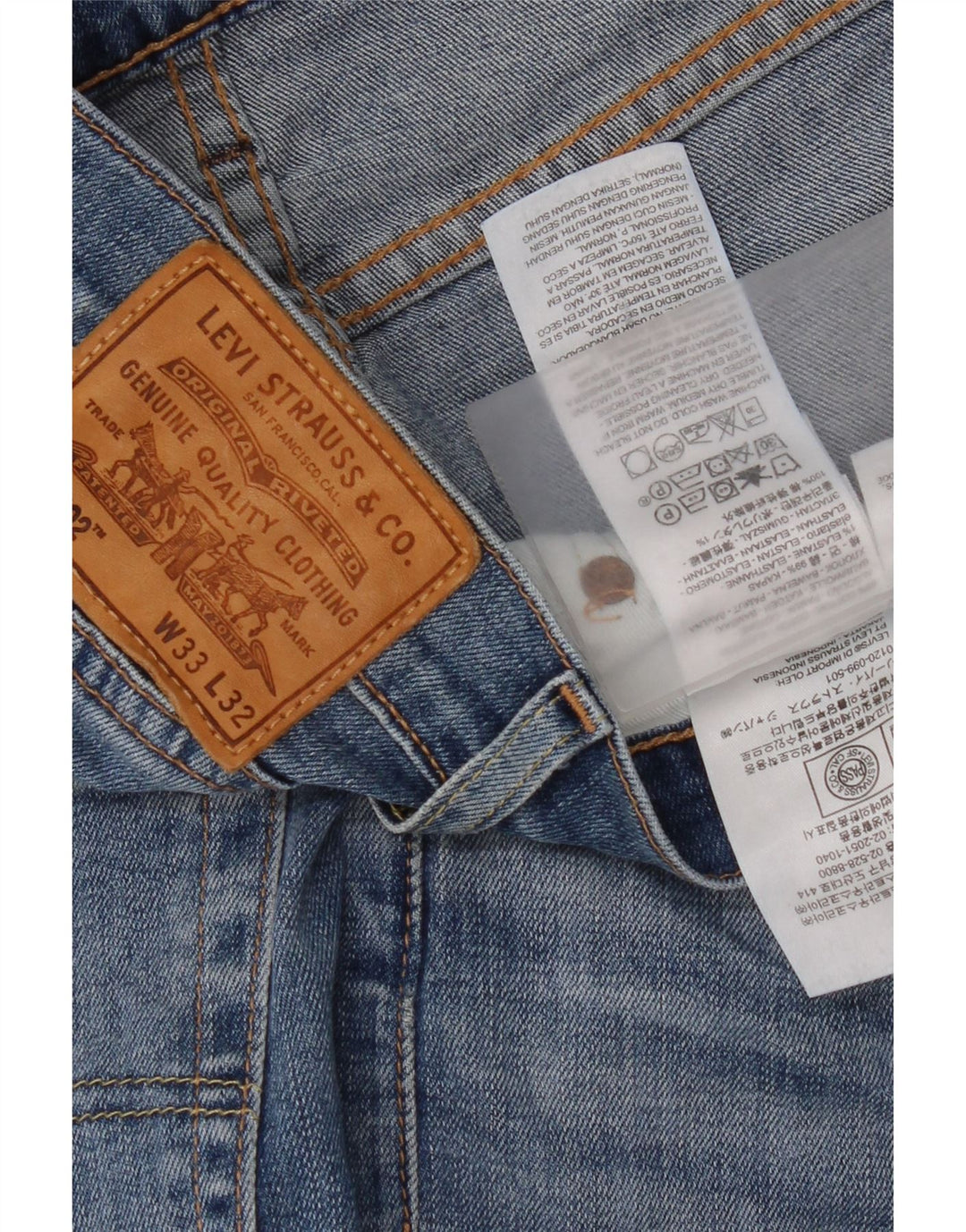 Levi's Uomo 502 Jeans affusolati W33 L26 Cotone blu