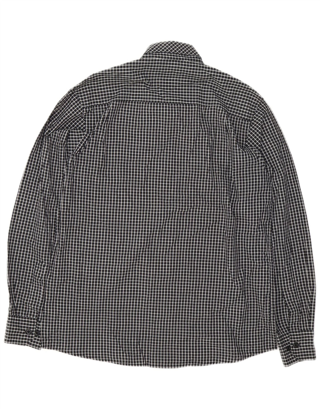 PIERRE CARDIN Camicia da uomo vestibilità regolare grande poliestere a quadretti nero