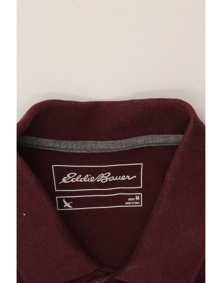 EDDIE BAUER Mens Polo Shirt Medium Burgundy Cotton Vintage Eddie Bauer and Second-Hand Eddie Bauer from Messina Hembry 