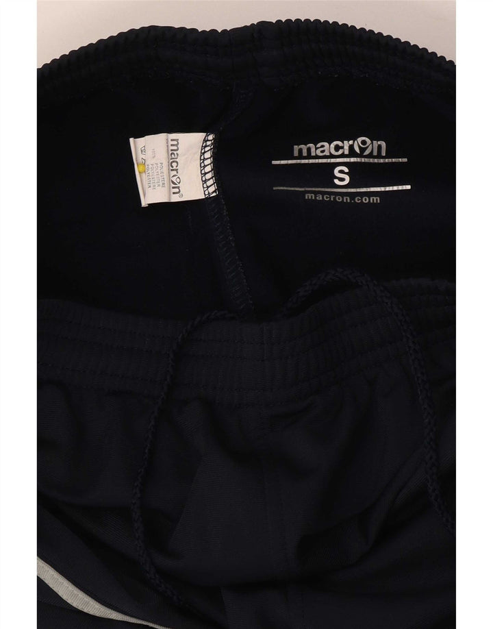 Pantaloni da tuta con grafica Macron da donna Joggers UK 8 Small Blu Navy