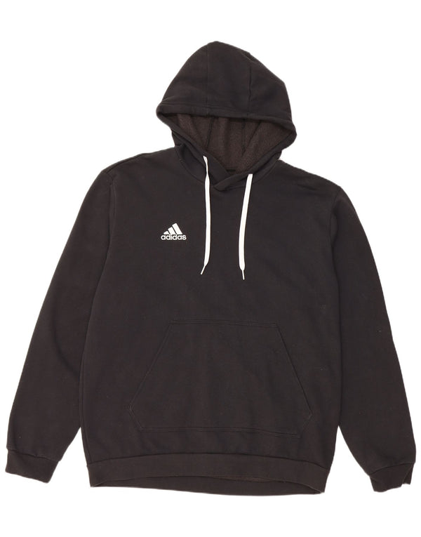 Felpa con cappuccio da uomo Adidas Large in cotone nero