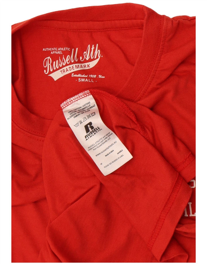 T-shirt grafica da uomo Russell Athletic Top piccola in cotone rosso