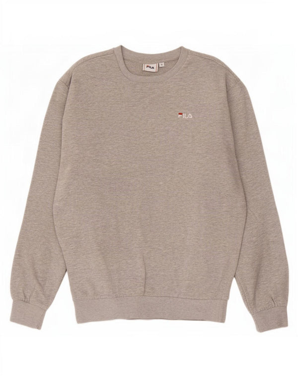 Felpa da uomo Fila Maglione piccolo cotone chiazzato grigio