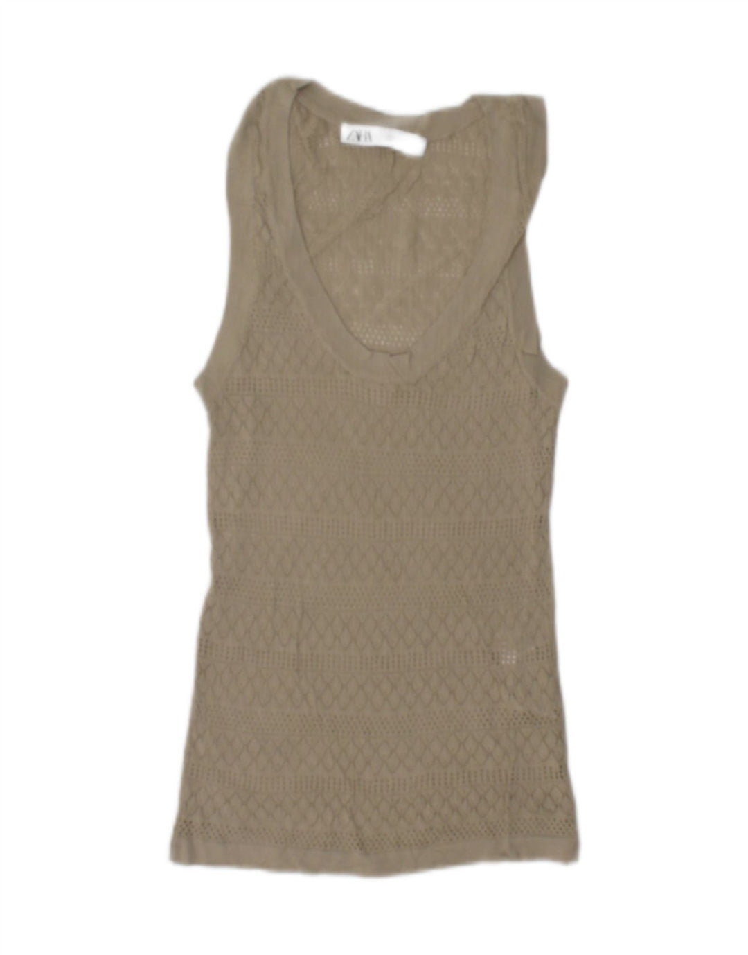 Canotta trasparente da donna Zara UK 12 Viscosa beige medio