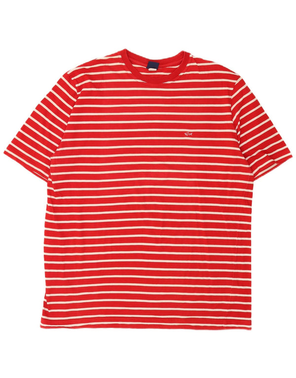 T-shirt da uomo Paul & Shark Top 2XL Cotone gessato rosso