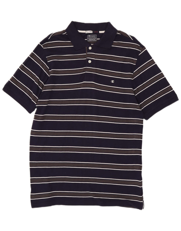 Polo Champion da uomo dalla vestibilità facile, grande, in cotone a righe blu navy