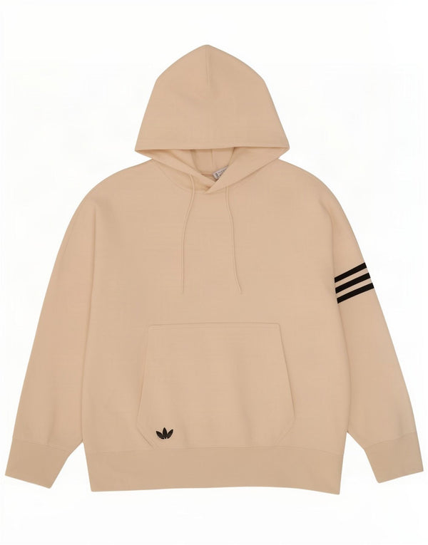 Felpa con cappuccio da uomo vestibilità ampia Adidas in cotone beige medio