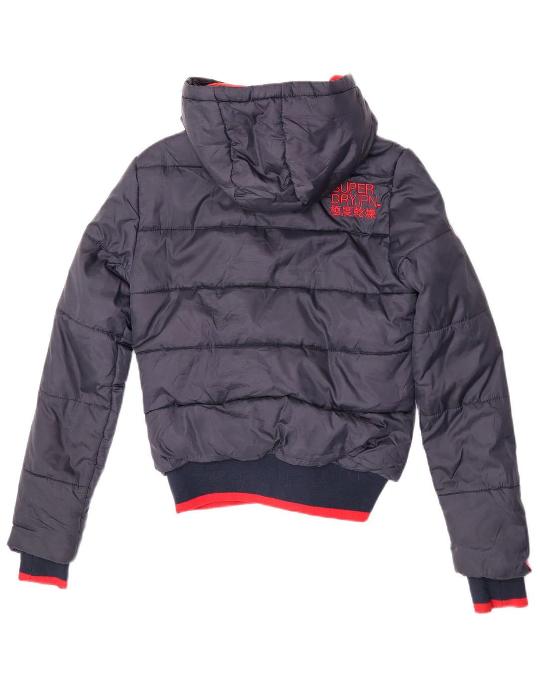 Giacca imbottita con cappuccio da uomo Superdry UK 10 Small Blu Navy Colourblock