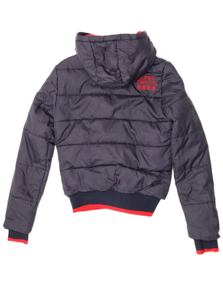 Giacca imbottita con cappuccio da uomo Superdry UK 10 Small Blu Navy Colourblock