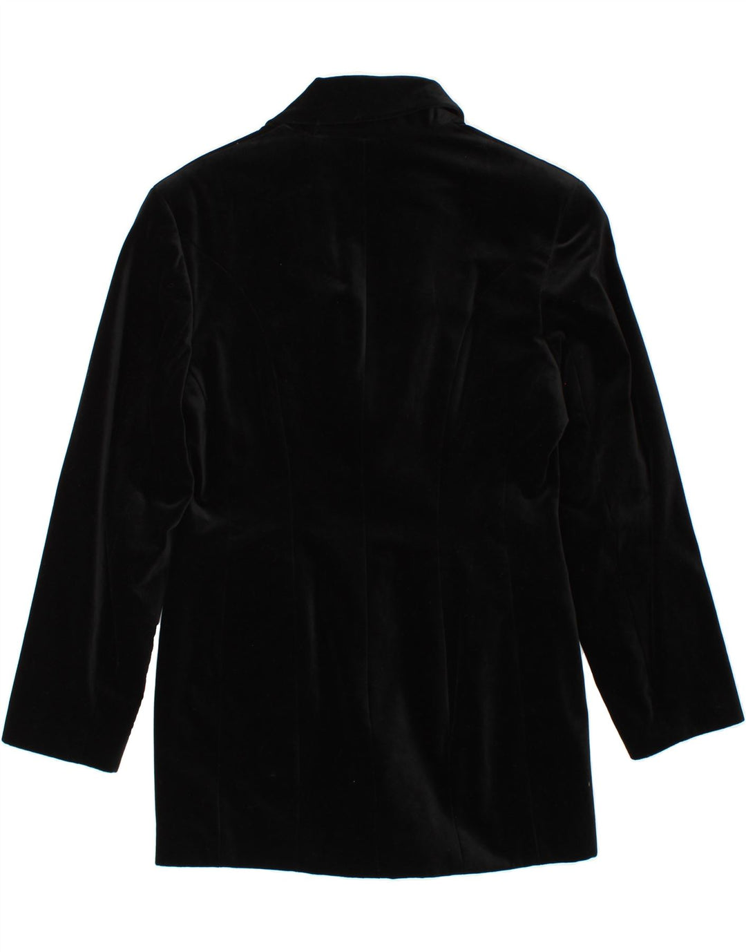 MARC CAIN Womens Longline Velvet 2 Button Blazer Jacket US 4 Small Black Vintage Marc Cain and Second-Hand Marc Cain from Messina Hembry 