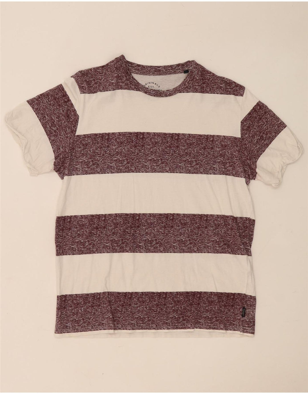 Jack & Jones T-shirt da uomo Top in cotone a righe bianche medie