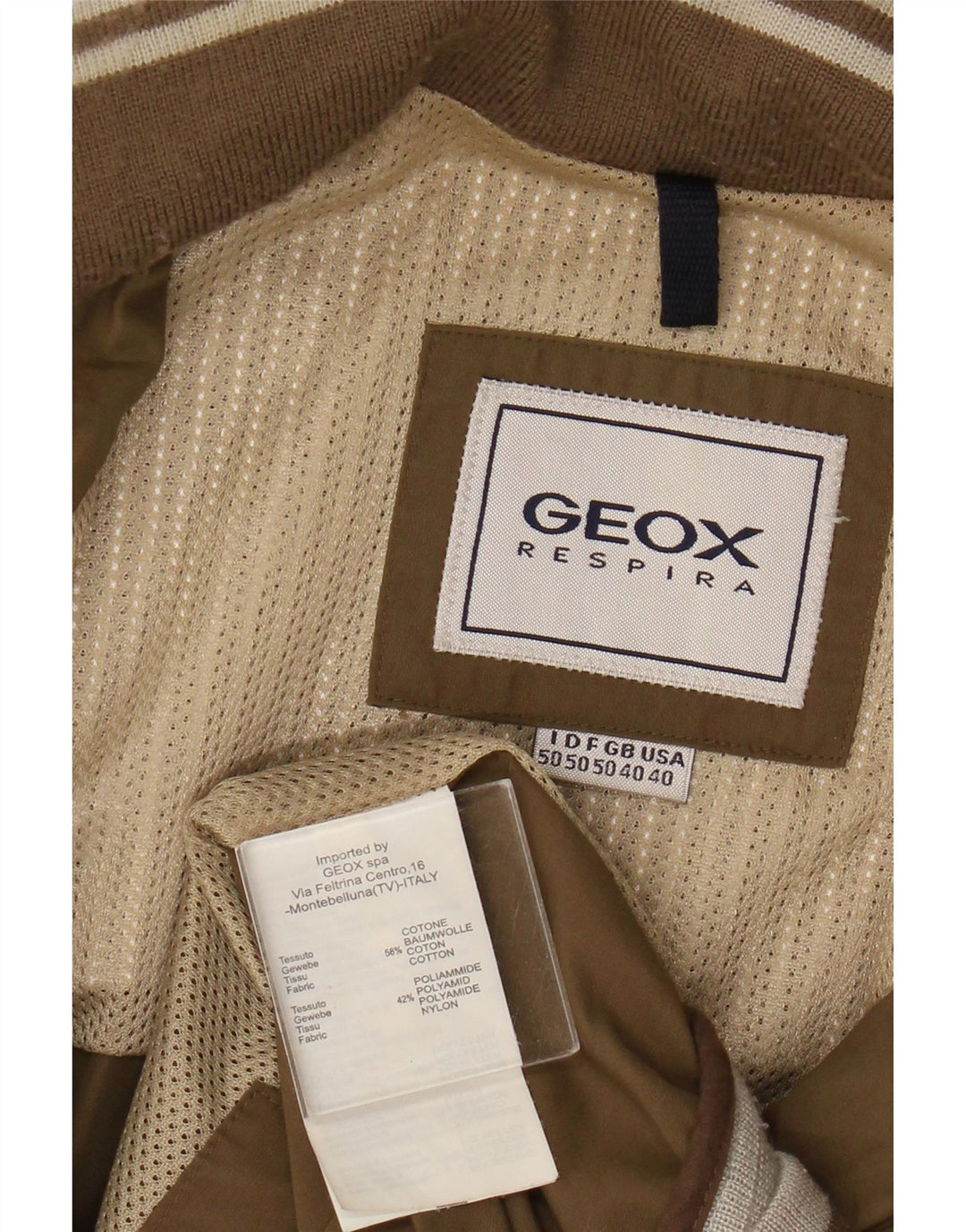 Giubbotto bomber da uomo Geox Respira UK 40 Large in cotone kaki