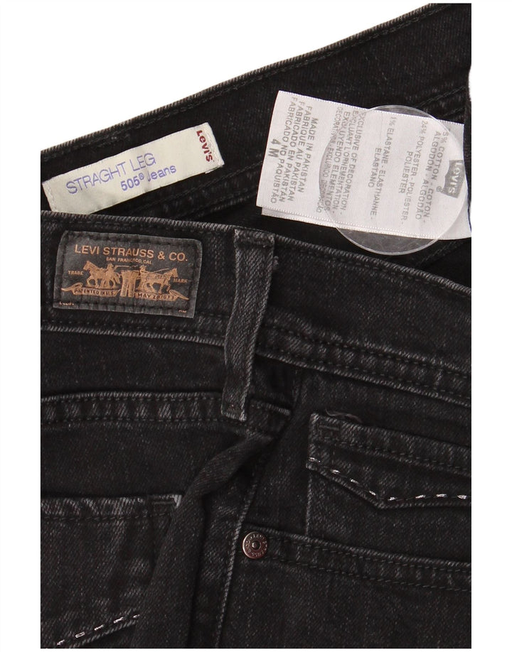 LEVI'S Jeans dritti da donna 505 US 4 Small W28 L31 Cotone nero