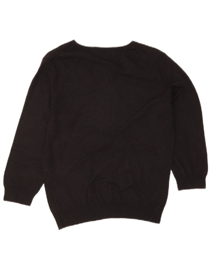 Maglione da donna Marks & Spencer con maniche a 3/4 e scollo a V, UK 12, medio, nero