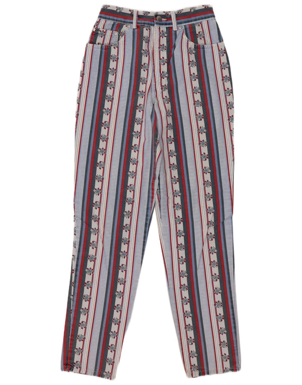 Pantaloni casual vintage da donna a vita alta IT 42 Medium W28 L29 Multicolore