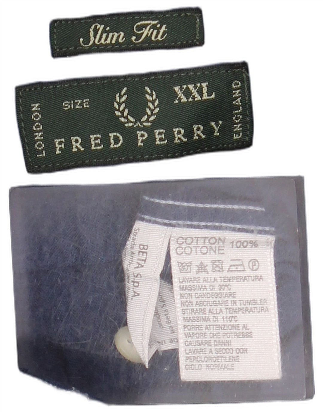 Camicia slim fit da uomo Fred Perry 2XL cotone blu navy