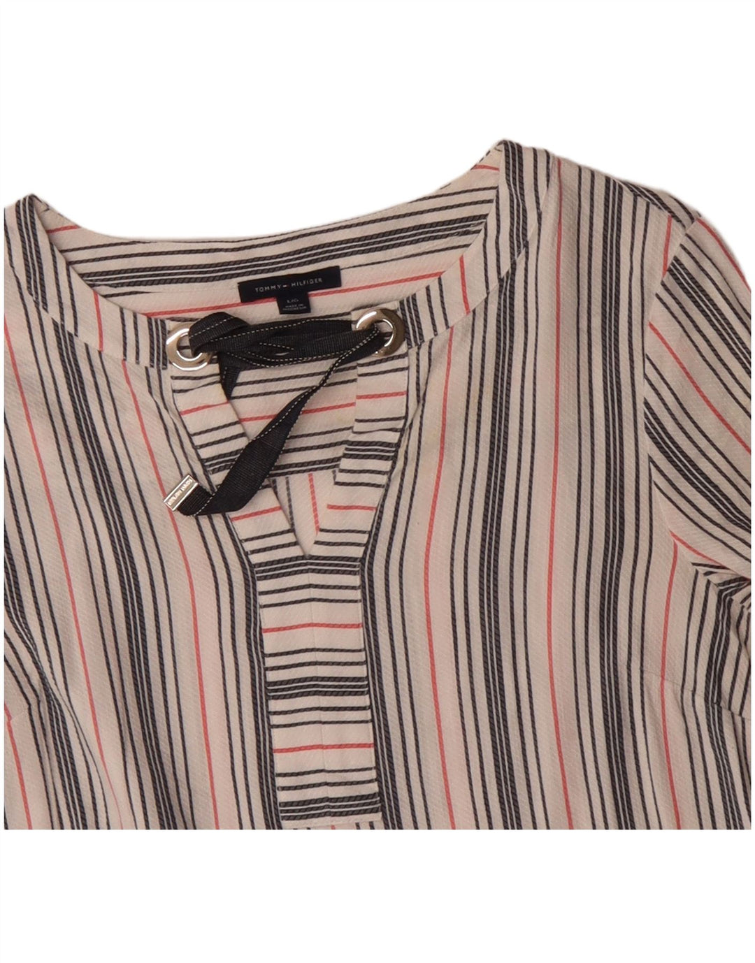 TOMMY HILFIGER Camicetta da donna Top UK 16 Grande a righe multicolore