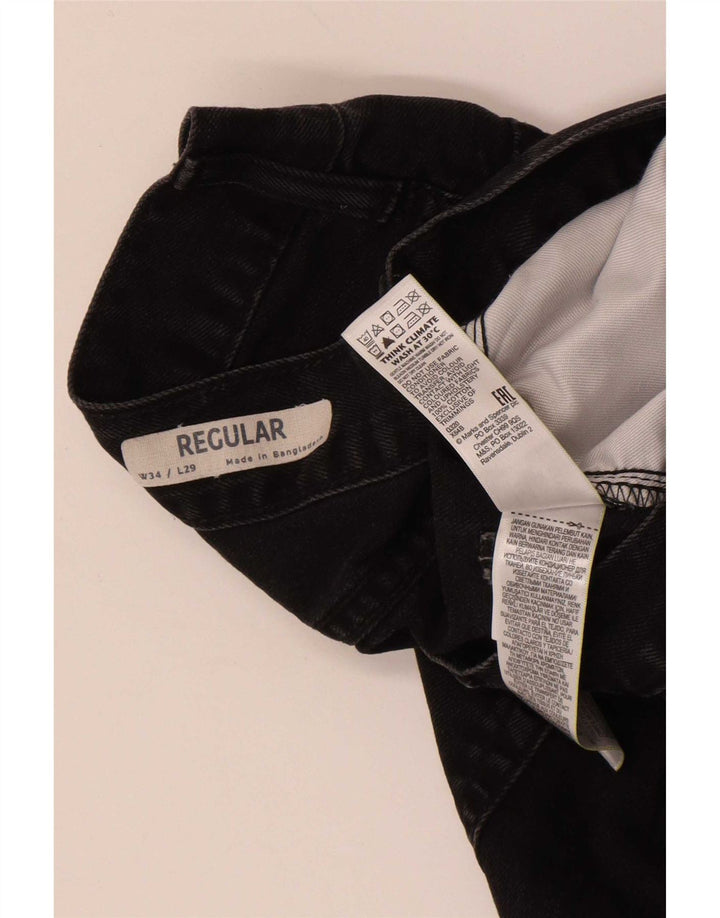 Jeans dritti regolari da uomo Marks & Spencer W34 L29 cotone nero
