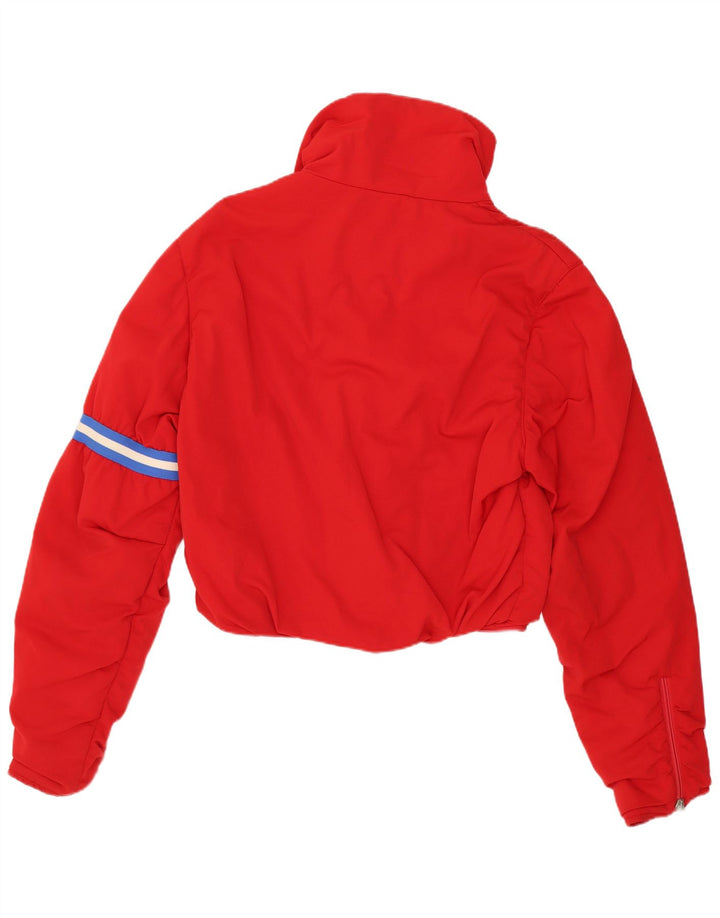 Giacca imbottita corta da donna vintage EU 38 rosso medio in poliammide