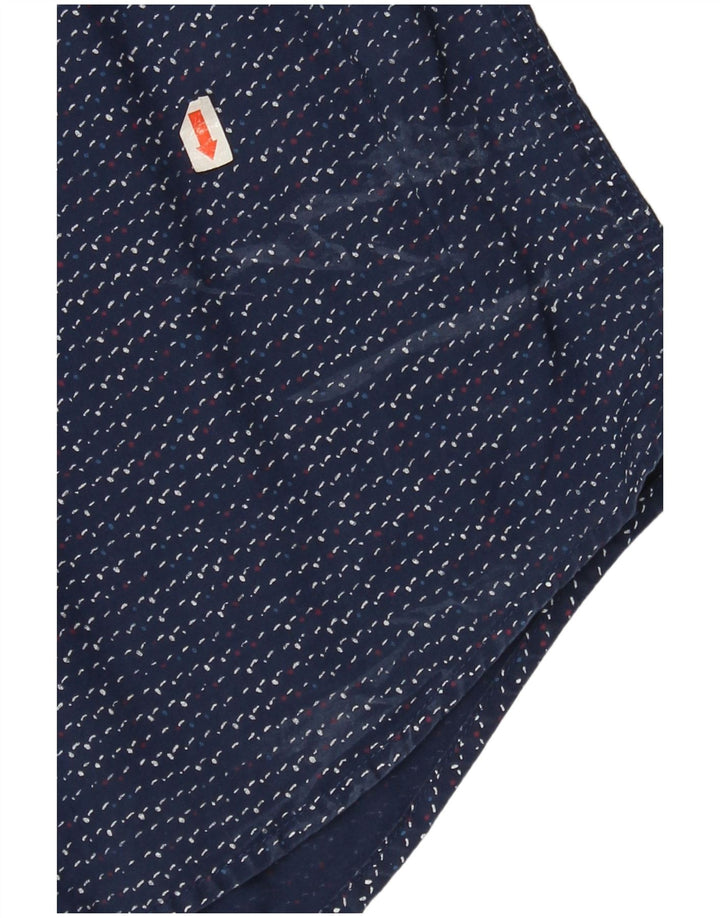 TOMMY HILFIGER Mens Regular Fit Shirt Large Navy Blue Flecked Cotton