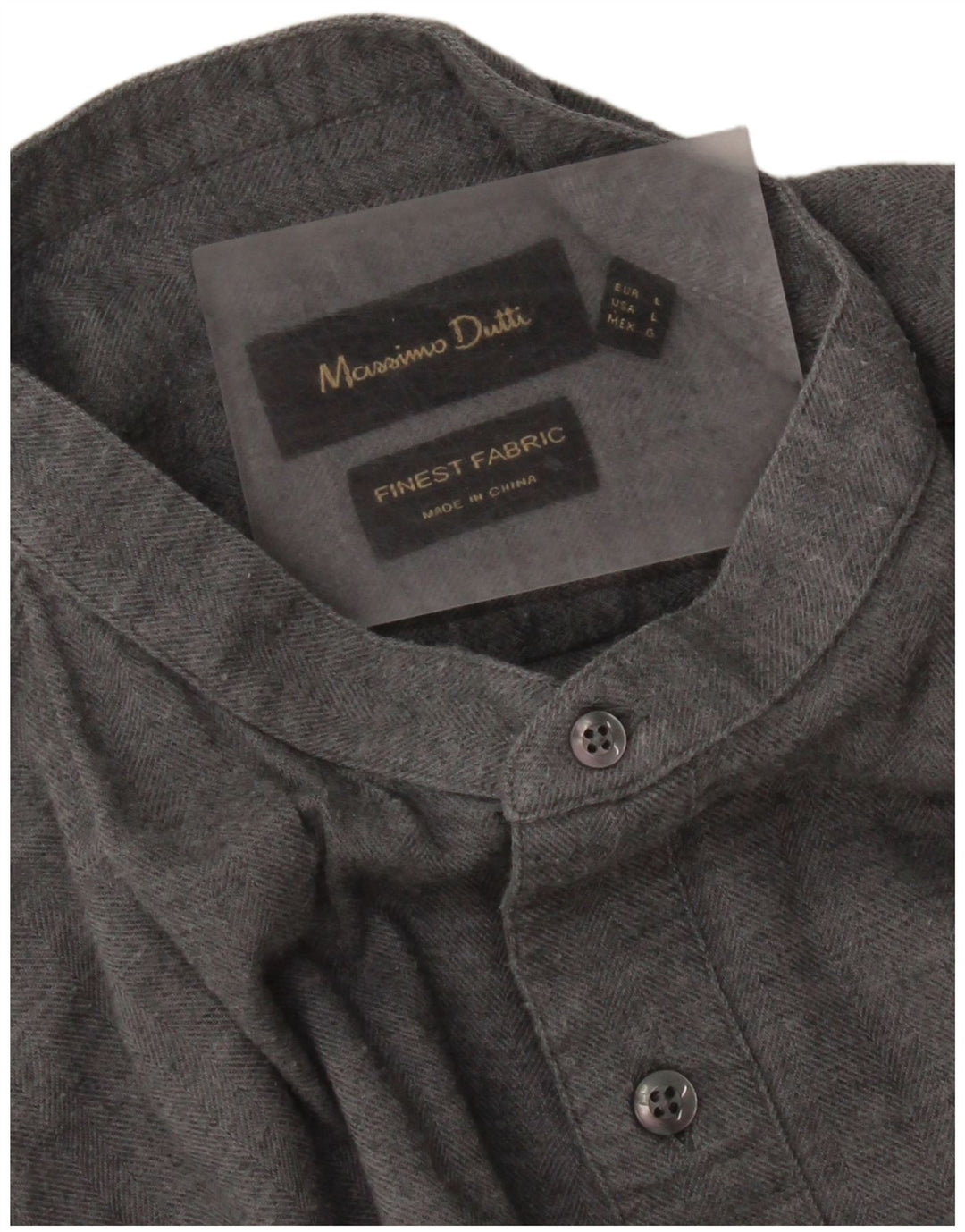 Camicia da uomo Massimo Dutti grande spina di pesce grigia