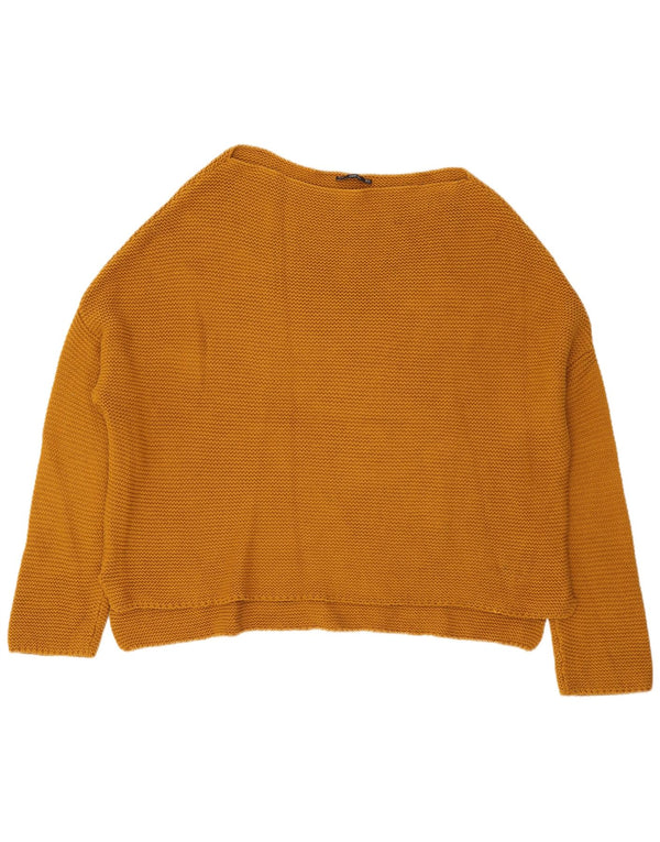 Maglione maglione oversize con scollo a barca da donna Zara UK 14 giallo medio