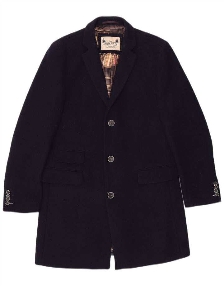 Cappotto vintage da uomo UK 42 XL in lana blu navy