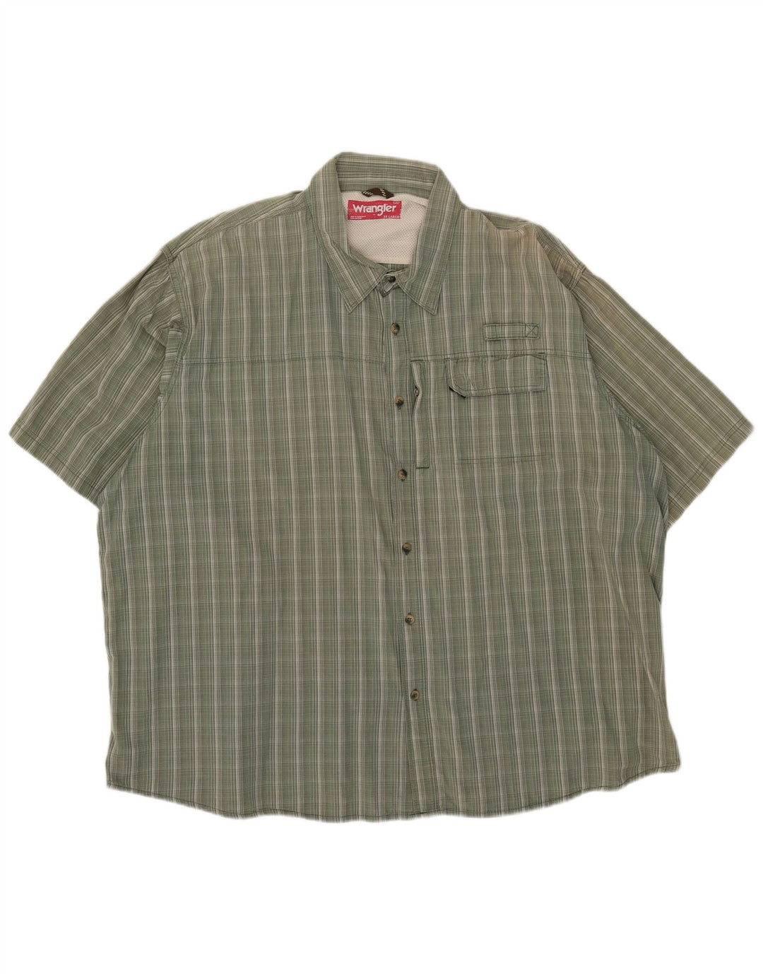 Camicia a maniche corte da uomo Wrangler 3XL a righe verdi