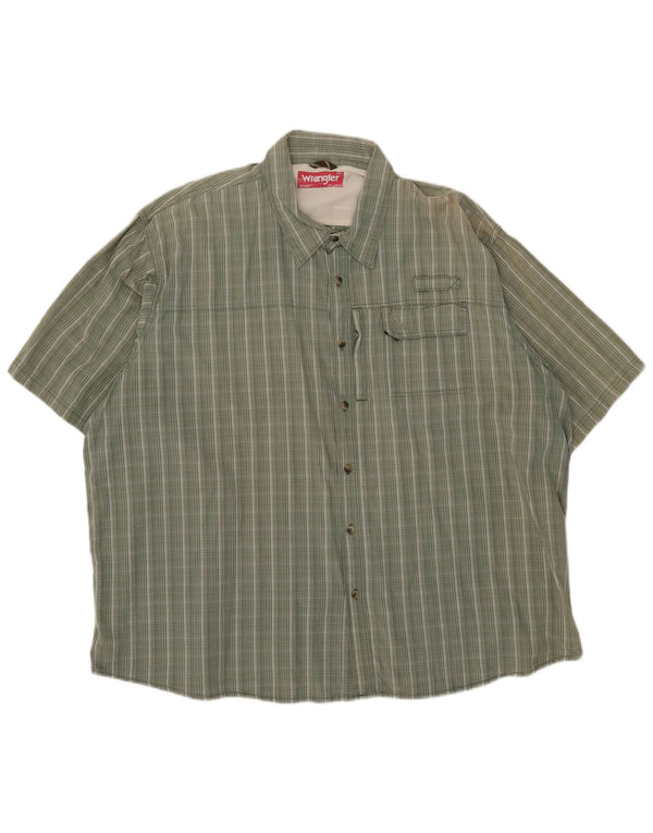 Camicia a maniche corte da uomo Wrangler 3XL a righe verdi