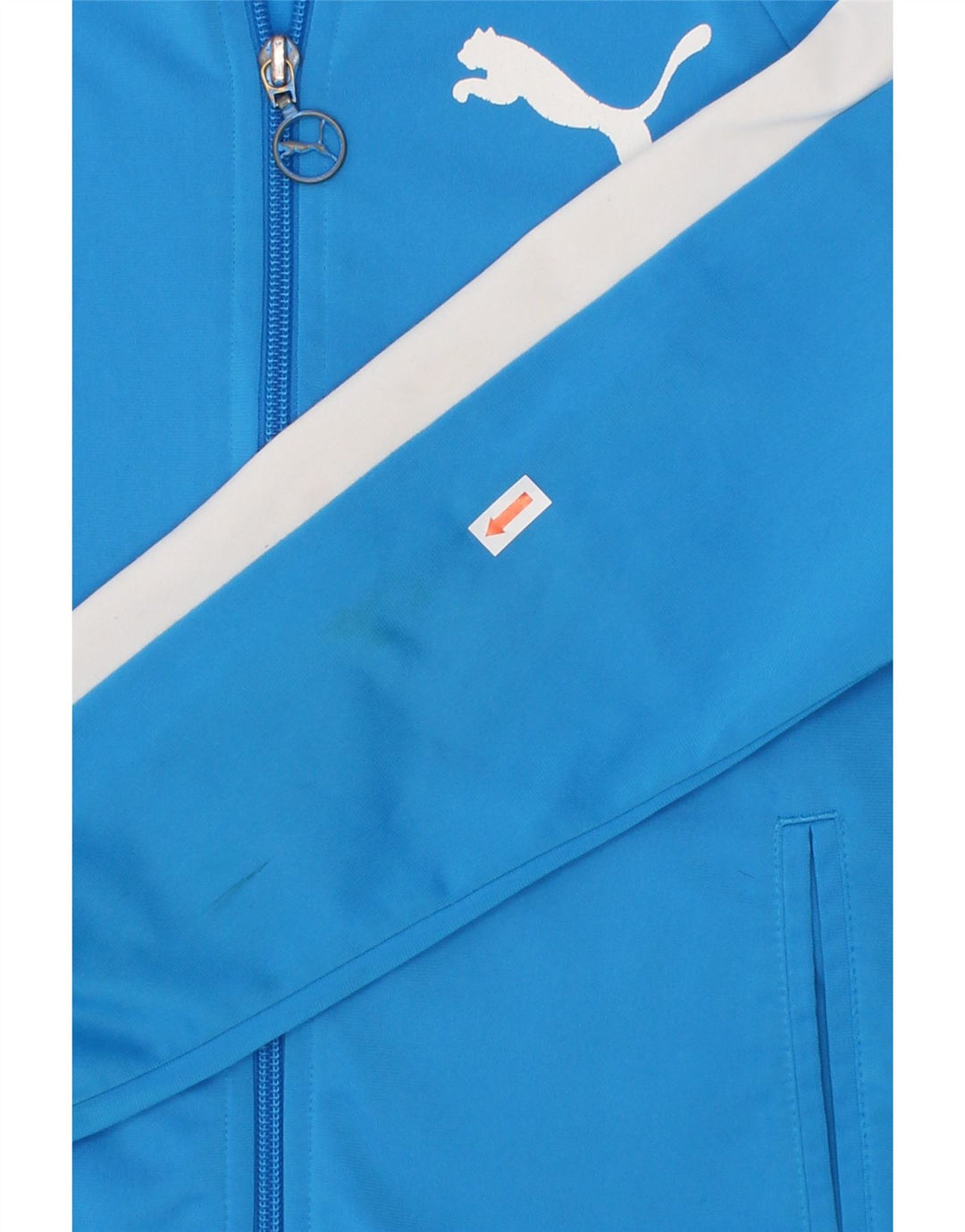 PUMA Boys Graphic Tracksuit Top Jacket 9-10 Years  Blue Colourblock Vintage Puma and Second-Hand Puma from Messina Hembry 