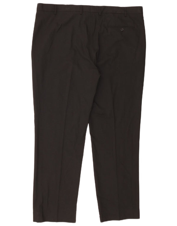 Pantaloni da abito vestibilità regolare da uomo Marks & Spencer W42 L31 poliestere nero