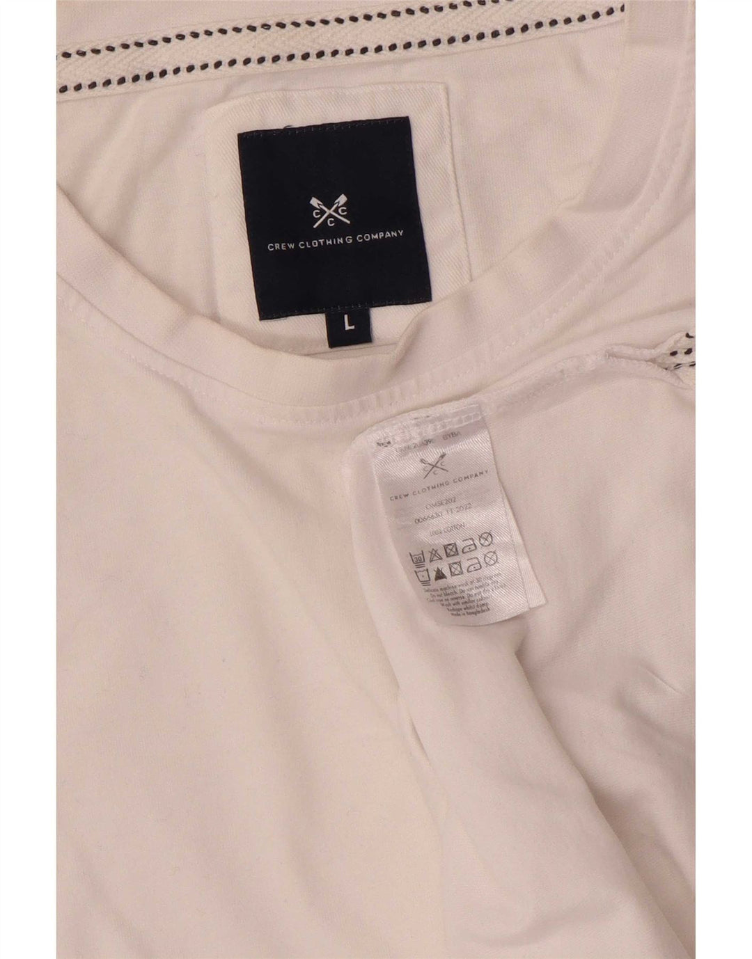 Crew Clothing T-shirt da uomo Top grande in cotone bianco