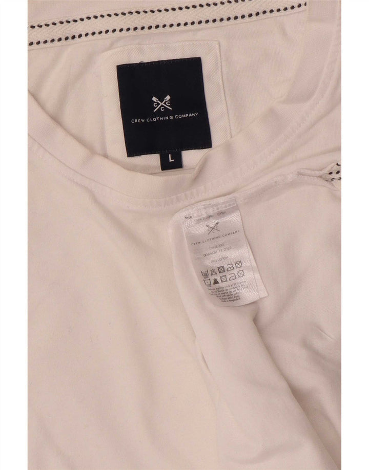 Crew Clothing T-shirt da uomo Top grande in cotone bianco