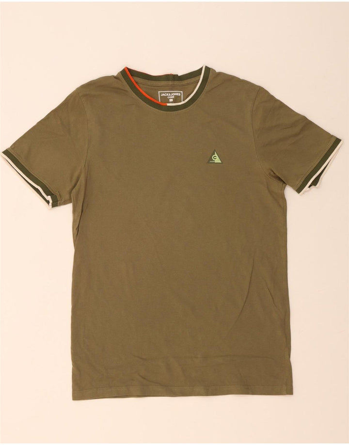 JACK & JONES T-shirt da uomo grande in cotone kaki