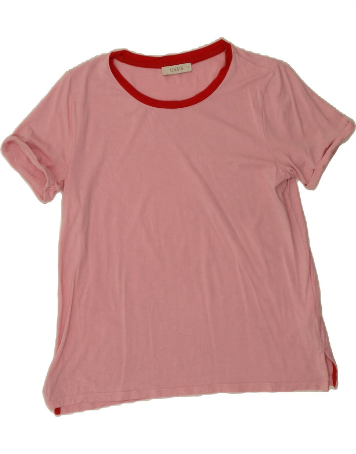 OASIS Womens T-Shirt Top UK 14 Medium Pink Cotton Vintage Oasis and Second-Hand Oasis from Messina Hembry 