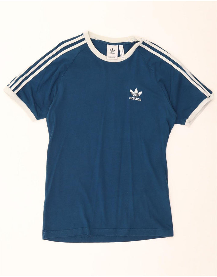 T-shirt da uomo Adidas Top in cotone blu medio