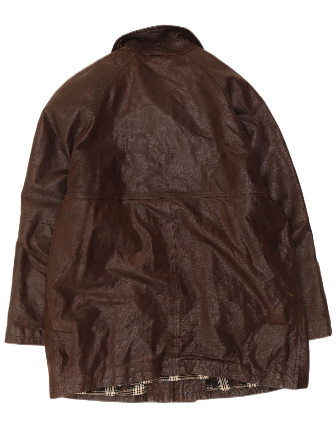 Giacca in pelle vintage da uomo IT 50 grande in pelle marrone