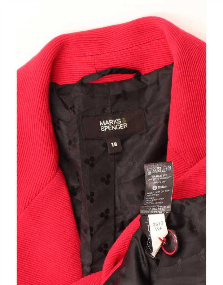Giacca blazer a 1 bottone Marks & Spencer da donna UK 18 XL poliestere rosso