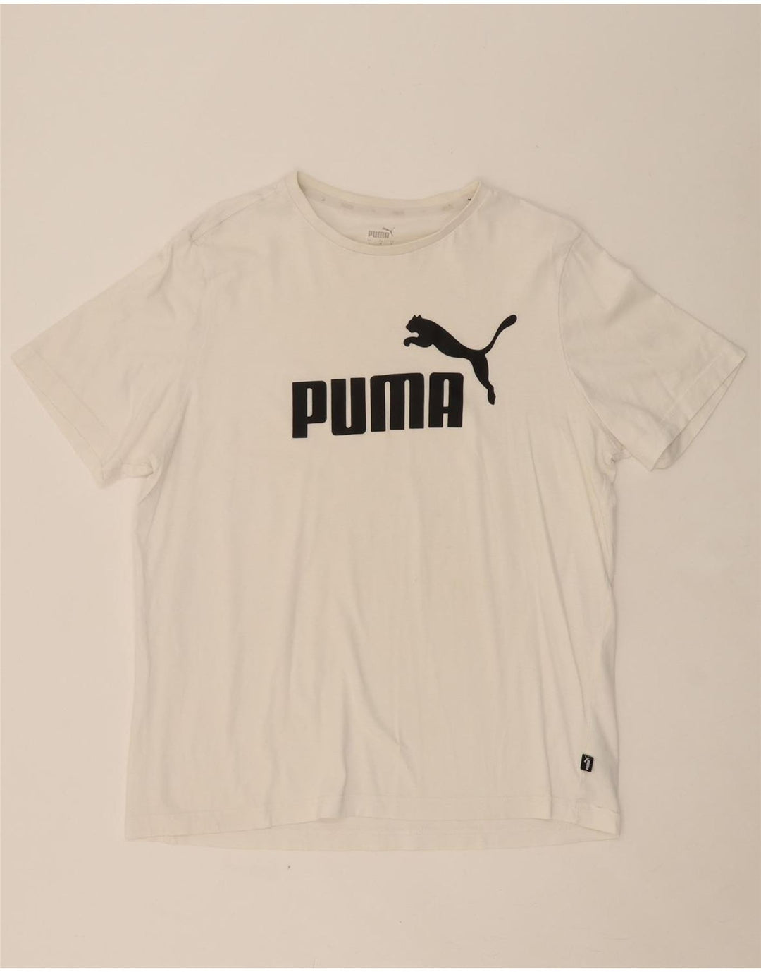 PUMA Mens Graphic T-Shirt Top Large White Cotton Vintage Puma and Second-Hand Puma from Messina Hembry 