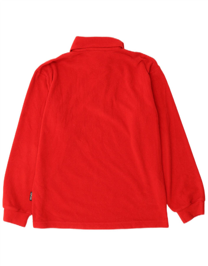 Maglione in pile da uomo Sergio Tacchini con zip e collo piccolo in poliestere rosso