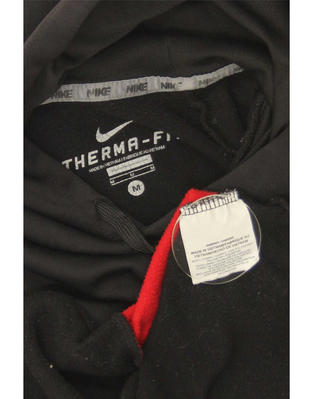 Maglia con cappuccio da donna Nike UK 14 poliestere color block medio nero