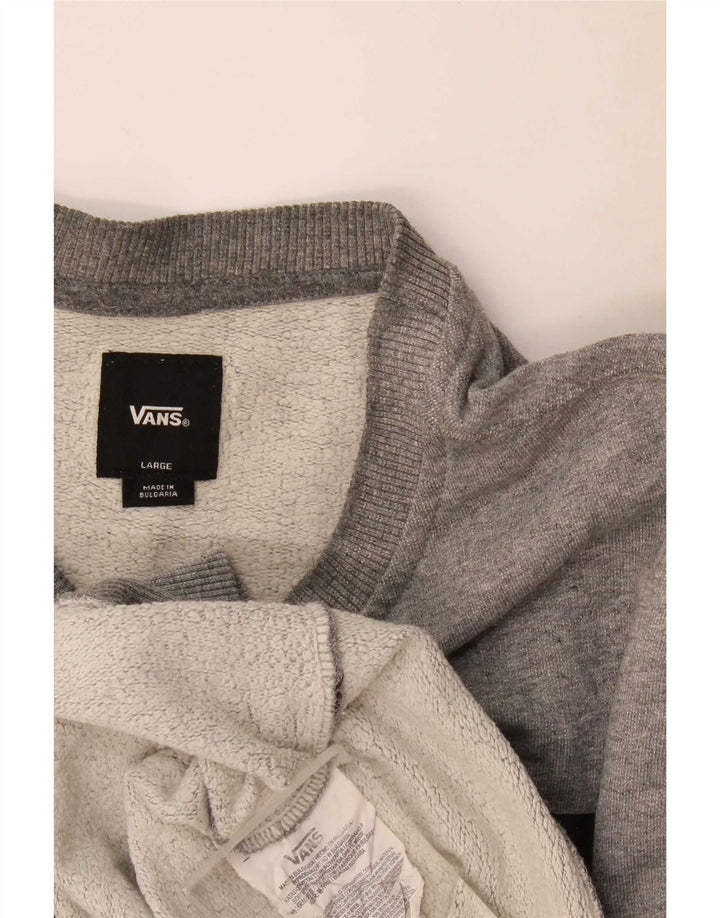Felpa grafica da uomo di Vans, maglione grande, cotone chiazzato grigio
