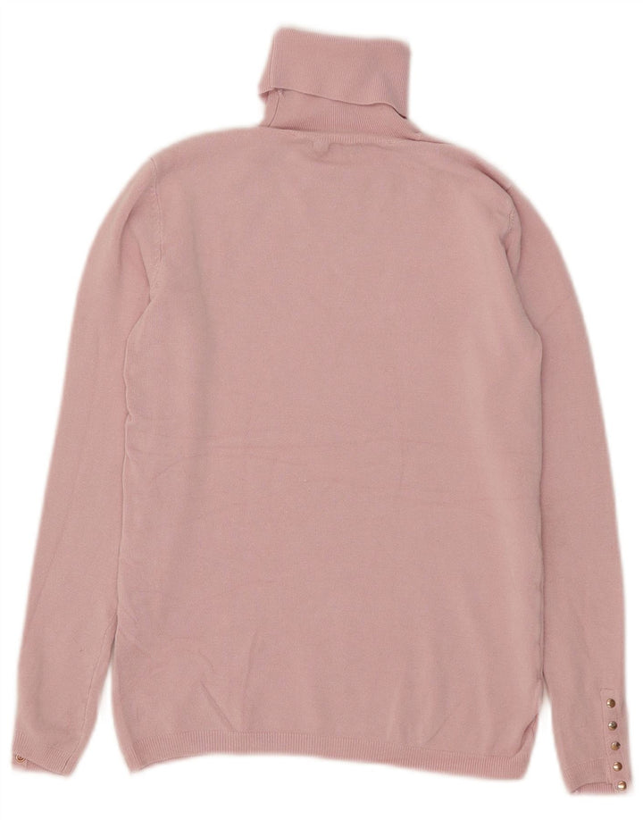 Maglione maglione collo alto da donna Zara UK 10 piccolo rosa viscosa